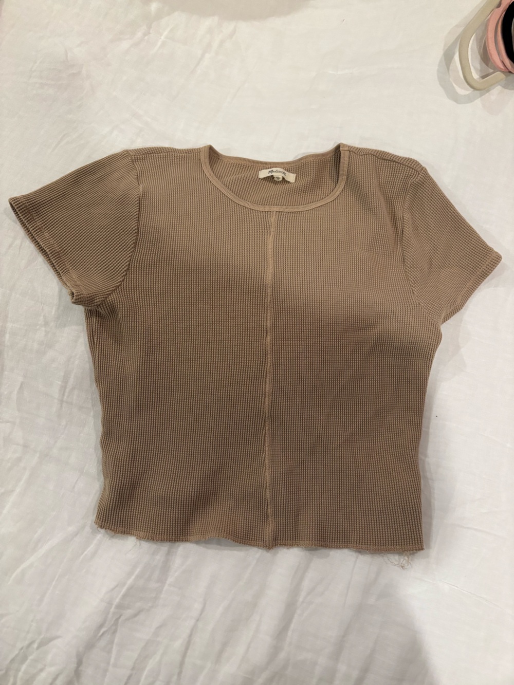 Madewell Short Sleeve Waffle-Knit Tee in Taupe